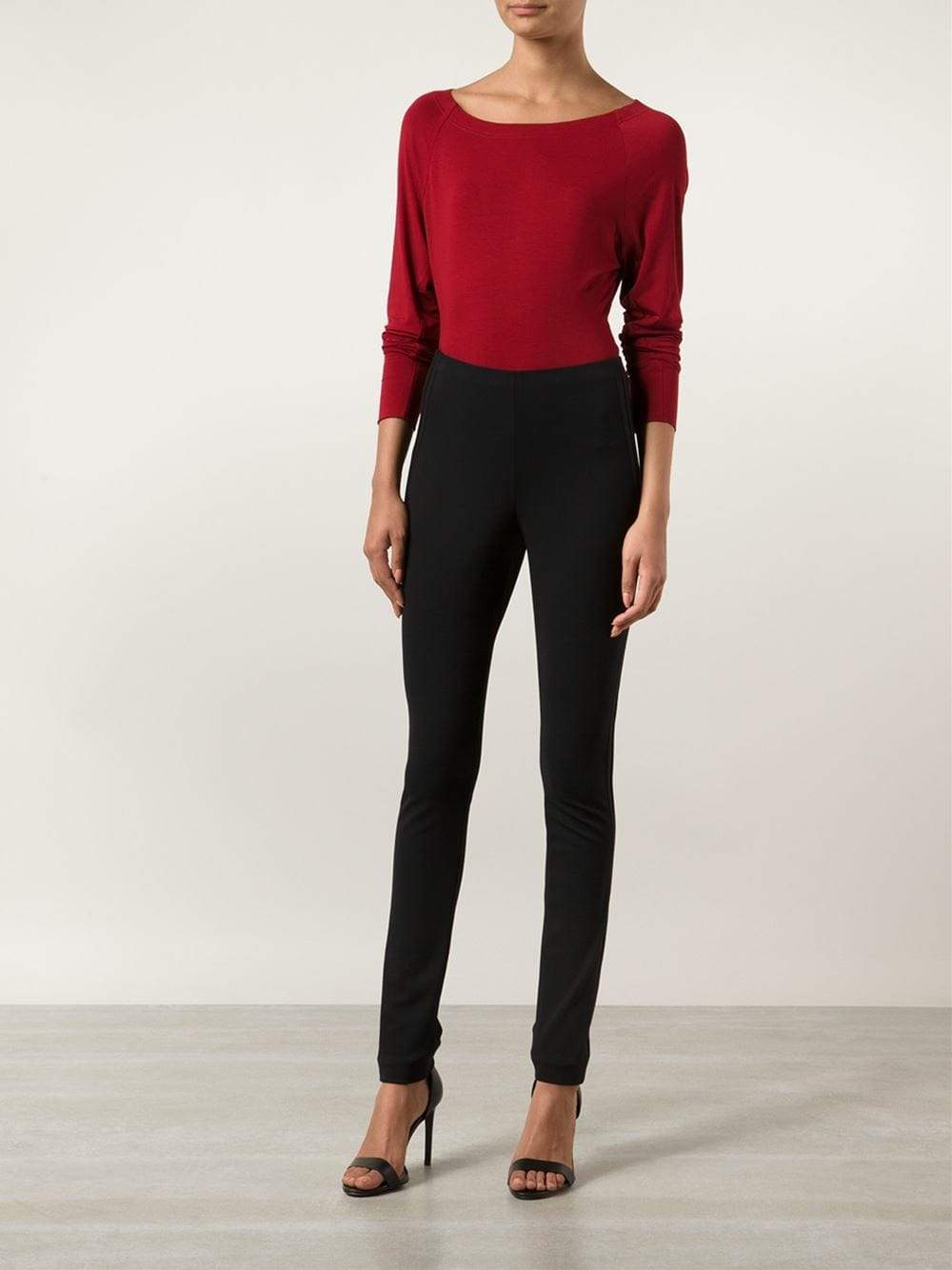 DONNA KARAN-Slim Pant With Jersey Detail-