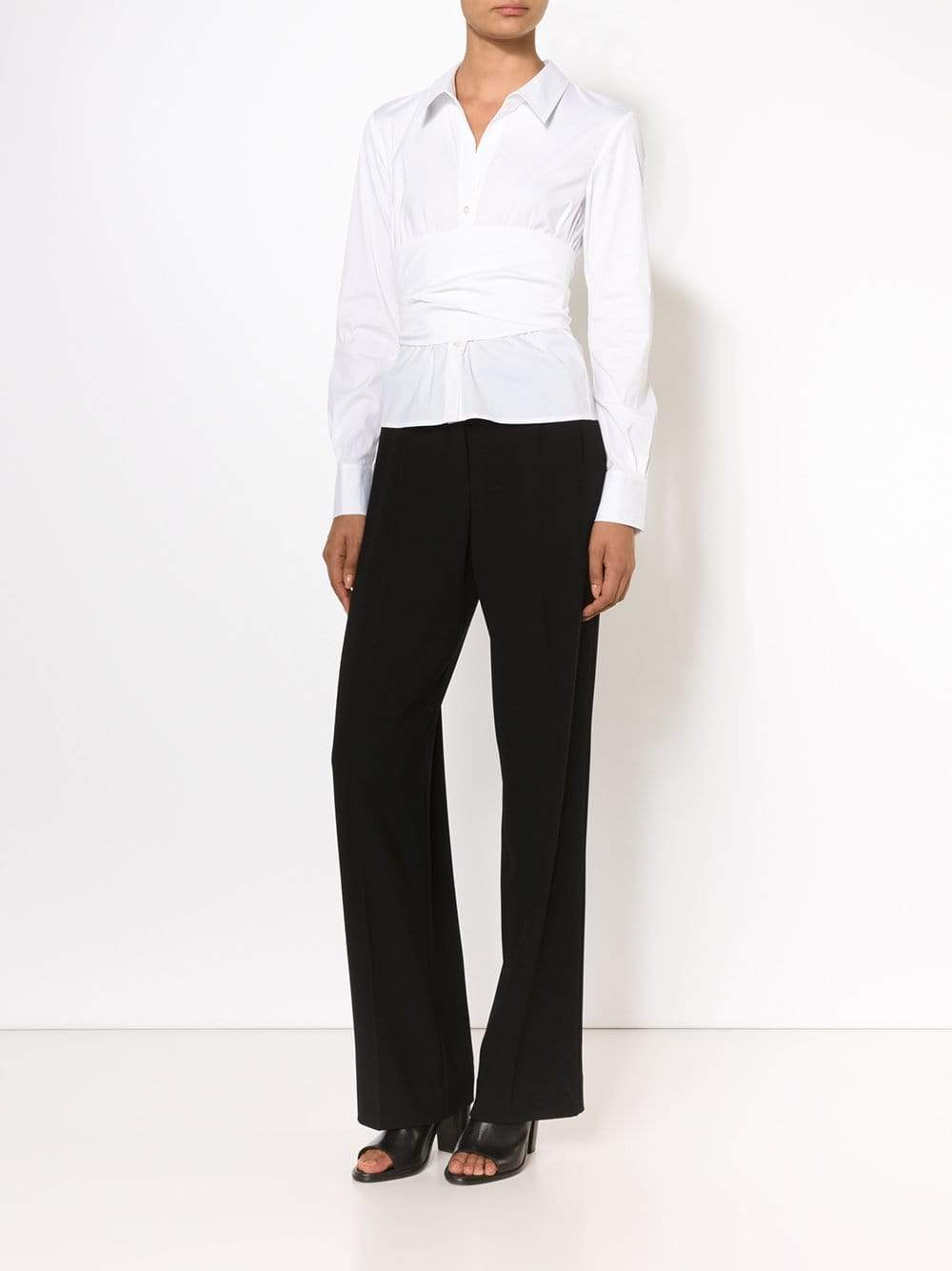 DONNA KARAN-Back Wrap Blouse-