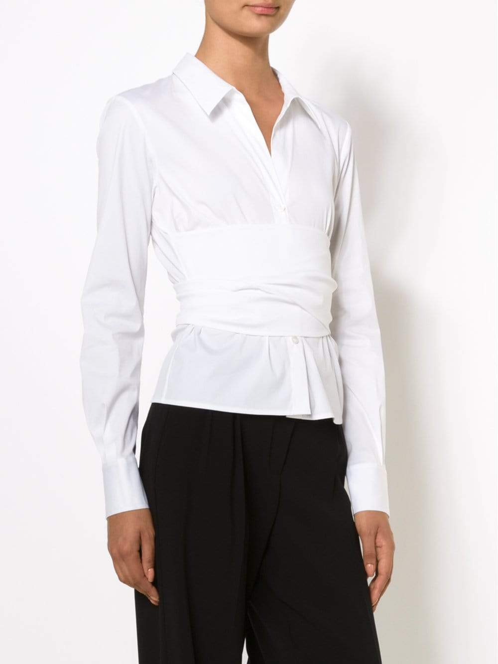 DONNA KARAN-Back Wrap Blouse-