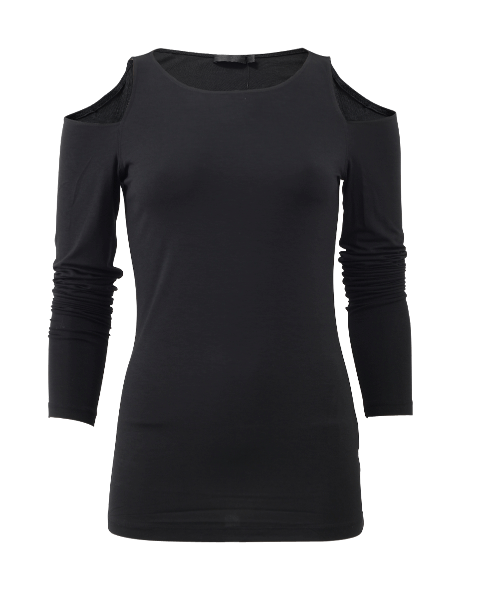 DONNA KARAN-Cold Shoulder Top-