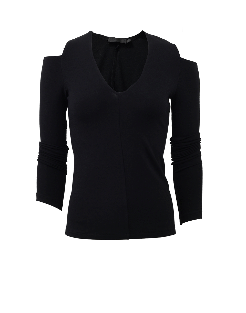 DONNA KARAN-Cold Shoulder Top-
