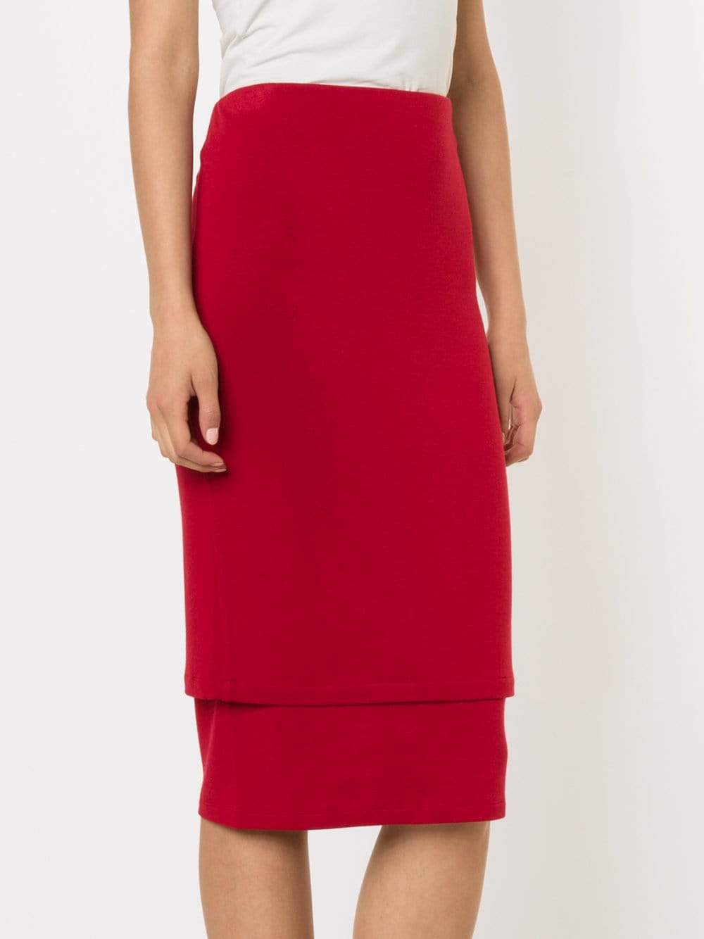 DONNA KARAN-Double Layer Tube Skirt-