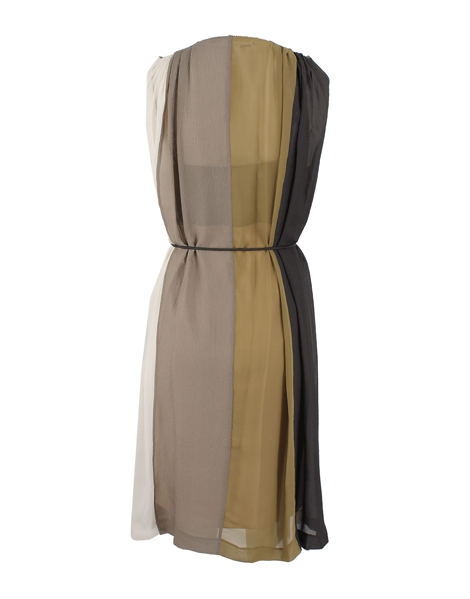 DOROTHEE SCHUMACHER-Sleeveless Pleat Belted Dress with Slip-
