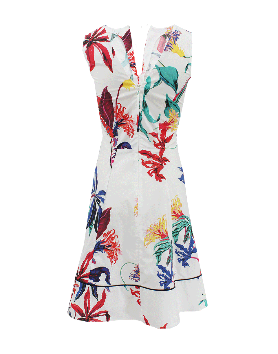 DOROTHEE SCHUMACHER-Sleeveless Slit Neck Floral Dress-