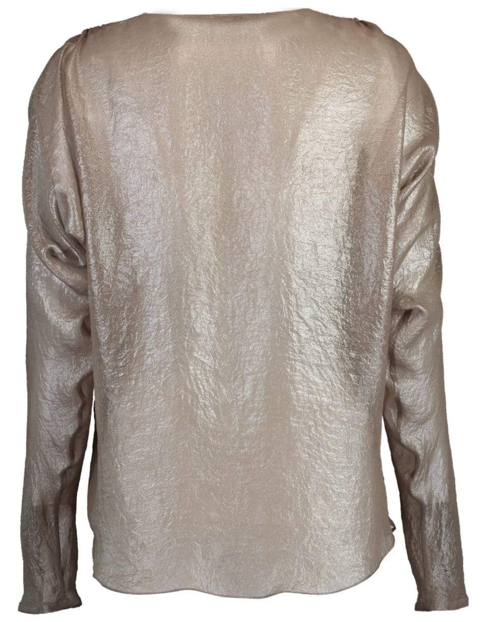 DOROTHEE SCHUMACHER-Long Sleeve Metallic Blouse-METALLIC