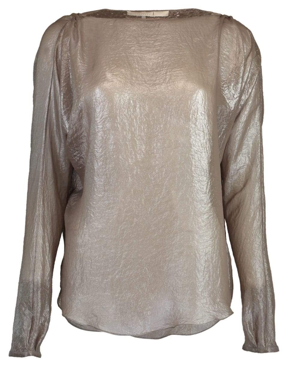 DOROTHEE SCHUMACHER-Long Sleeve Metallic Blouse-METALLIC