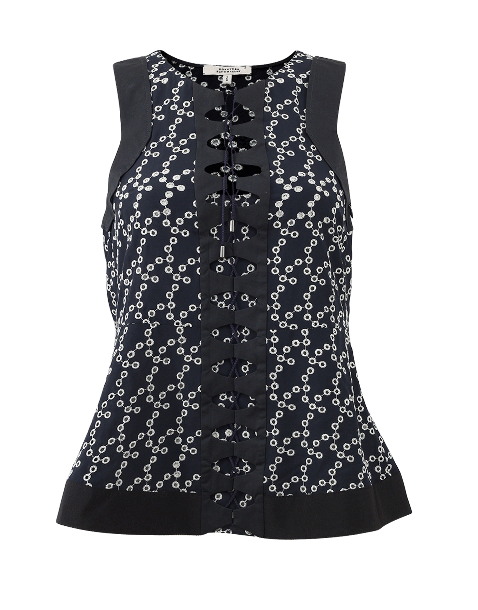 DOROTHEE SCHUMACHER-Eyelet Lace-Up Blouse-