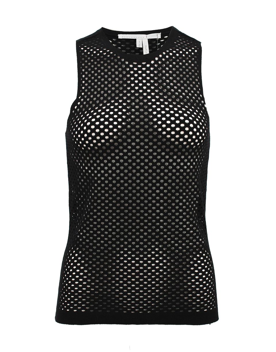 DOROTHEE SCHUMACHER-Black Techno Knit Tank-