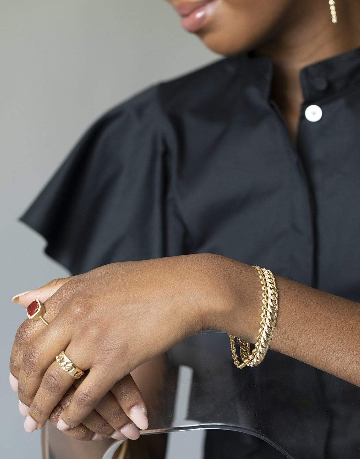 DRIES CRIEL-Bond Signature Bracelet-YELLOW GOLD