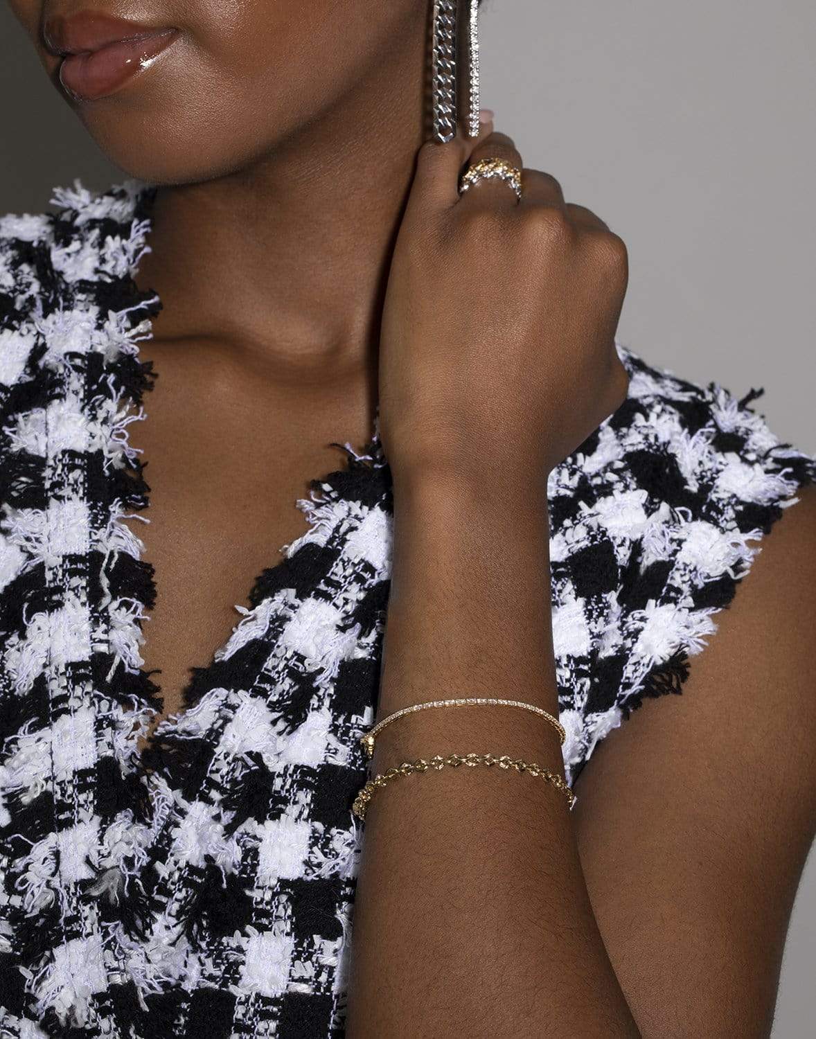 DRIES CRIEL-Bond Signature Mini Diamond Bracelet-YELLOW GOLD