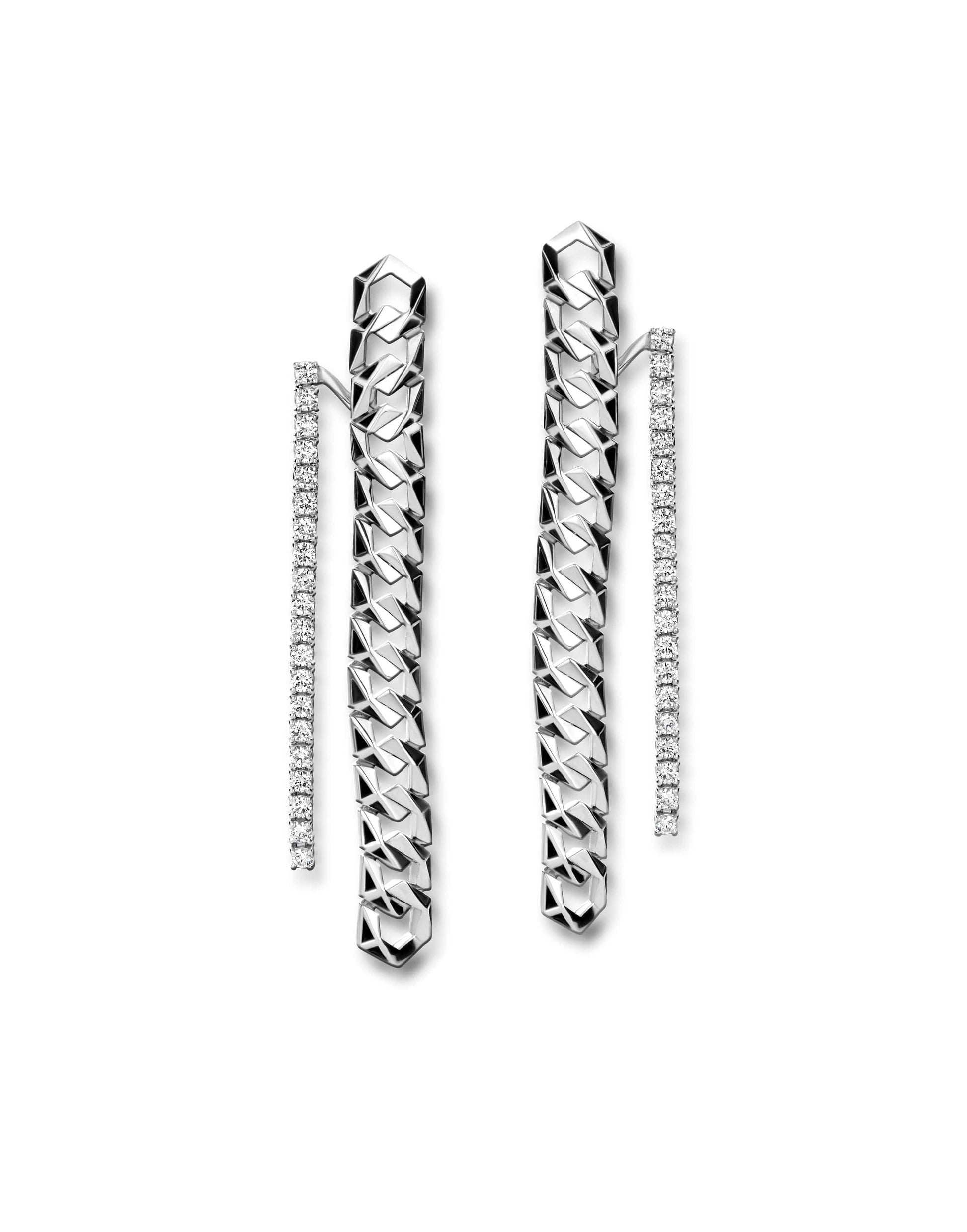 DRIES CRIEL-Bond Signature Earrings VII-WHITE GOLD