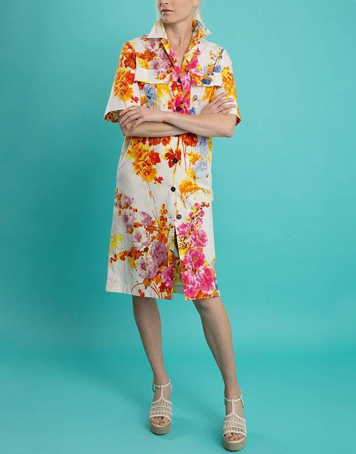 DRIES VAN NOTEN-Dew Floral Print Shirtdress-