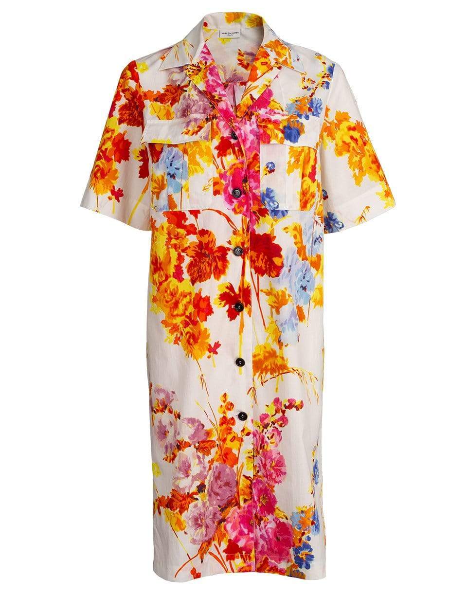 DRIES VAN NOTEN-Dew Floral Print Shirtdress-