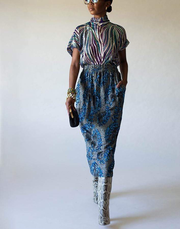 DRIES VAN NOTEN-Doria Short Sleeve Embroidered Sheer Top Dress-