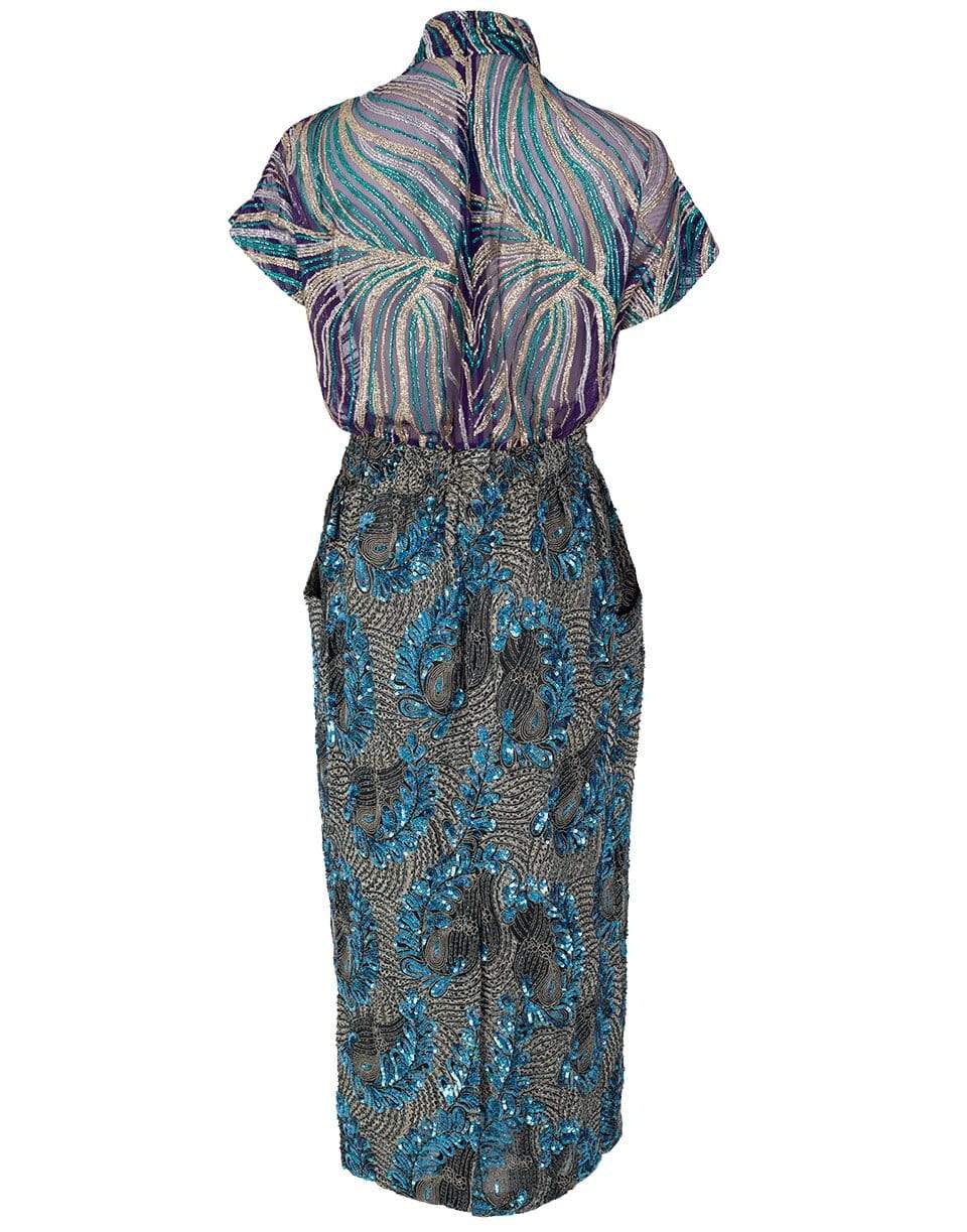 DRIES VAN NOTEN-Doria Short Sleeve Embroidered Sheer Top Dress-