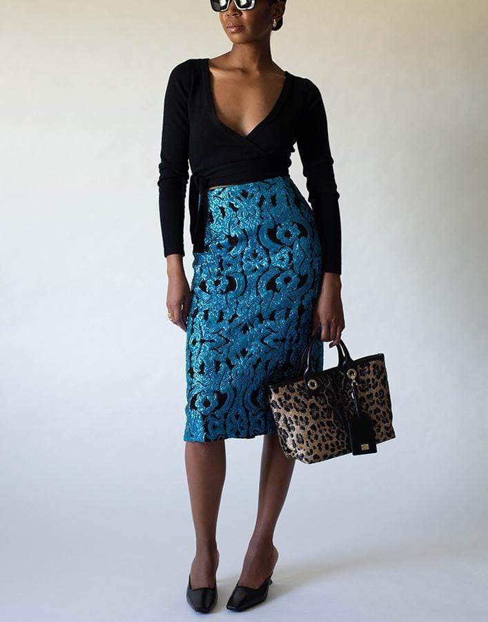 DRIES VAN NOTEN-Salby Embroidered Sequin Skirt-