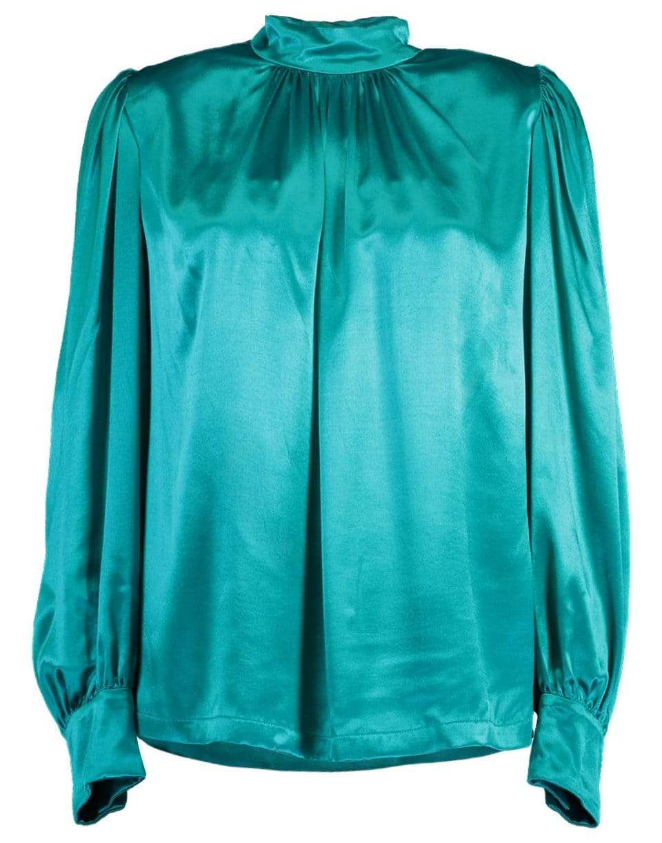 DRIES VAN NOTEN-Coxe Long Sleeve High Neck Solid Blouse-