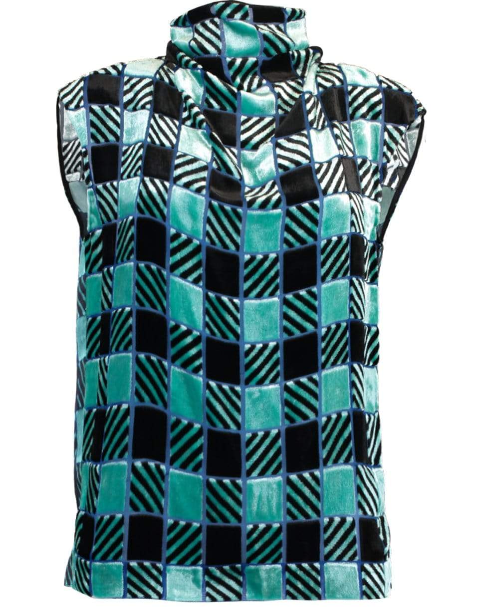DRIES VAN NOTEN-Chiala Velvet Blouse-TURQ