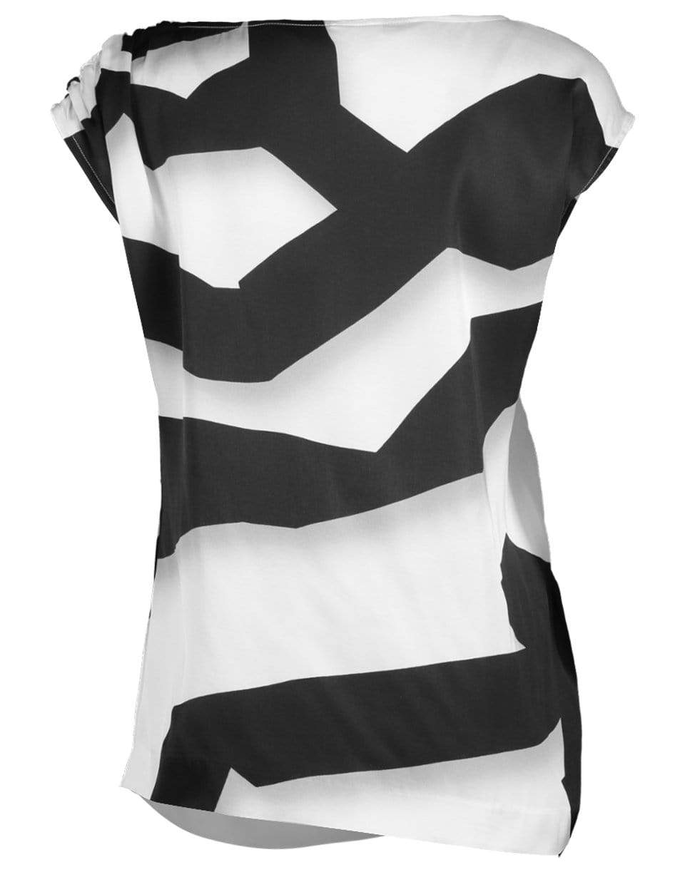 DRIES VAN NOTEN-Black and White Ceto Striped Top-