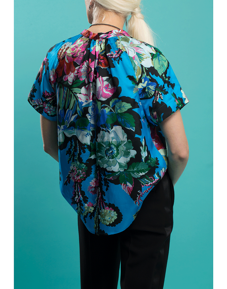 DRIES VAN NOTEN-Chen Short Sleeve Floral Top-