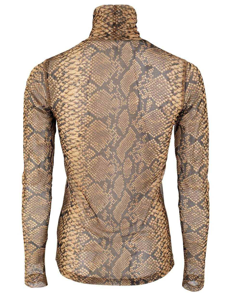 DRIES VAN NOTEN-Hota Bis Long Sleeve Python Print Turtleneck-