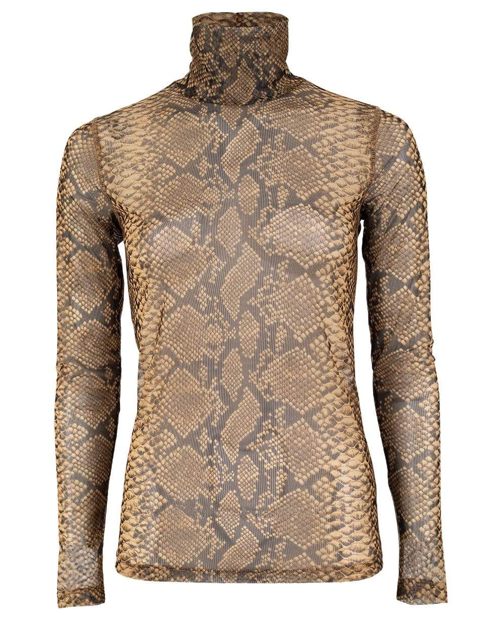 DRIES VAN NOTEN-Hota Bis Long Sleeve Python Print Turtleneck-