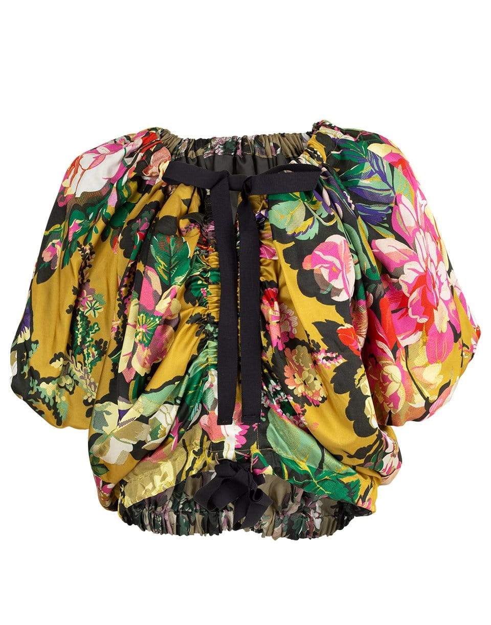 DRIES VAN NOTEN-Cixi Ribbon Off the Shoulder Floral Top-