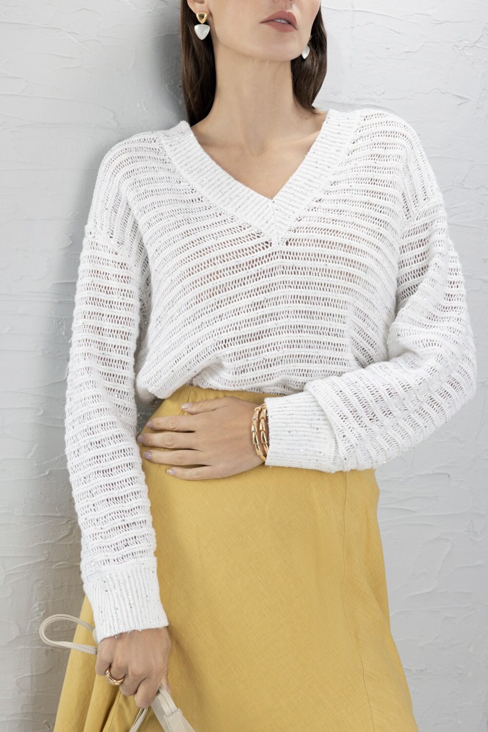 Open Work Embroidered Sweater-WHITE-XS-CLOTHINGTOPKNITS-BRUNELLO CUCINELLI
