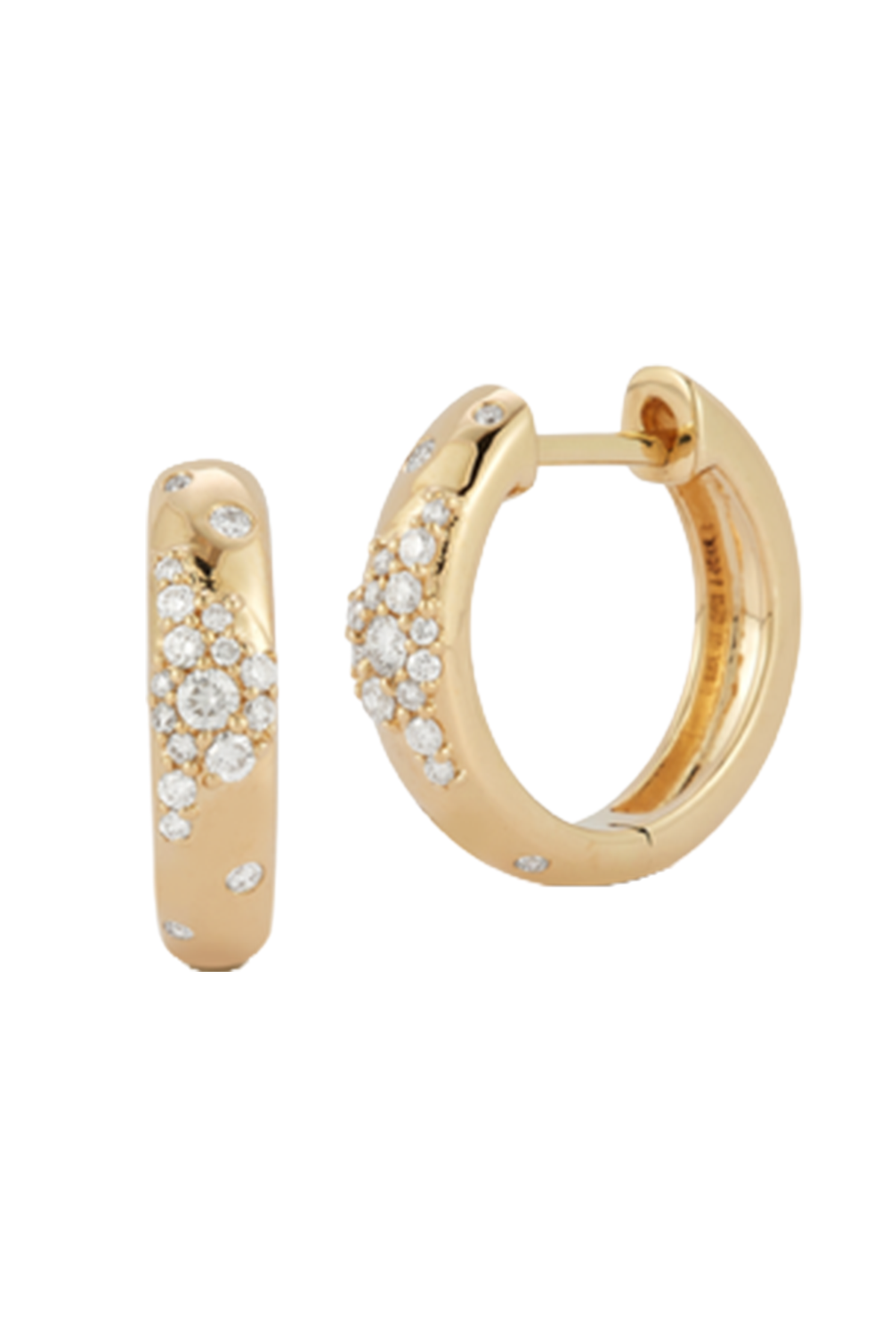 Diamond Scattered Cynthia Rose Hoop Earrings