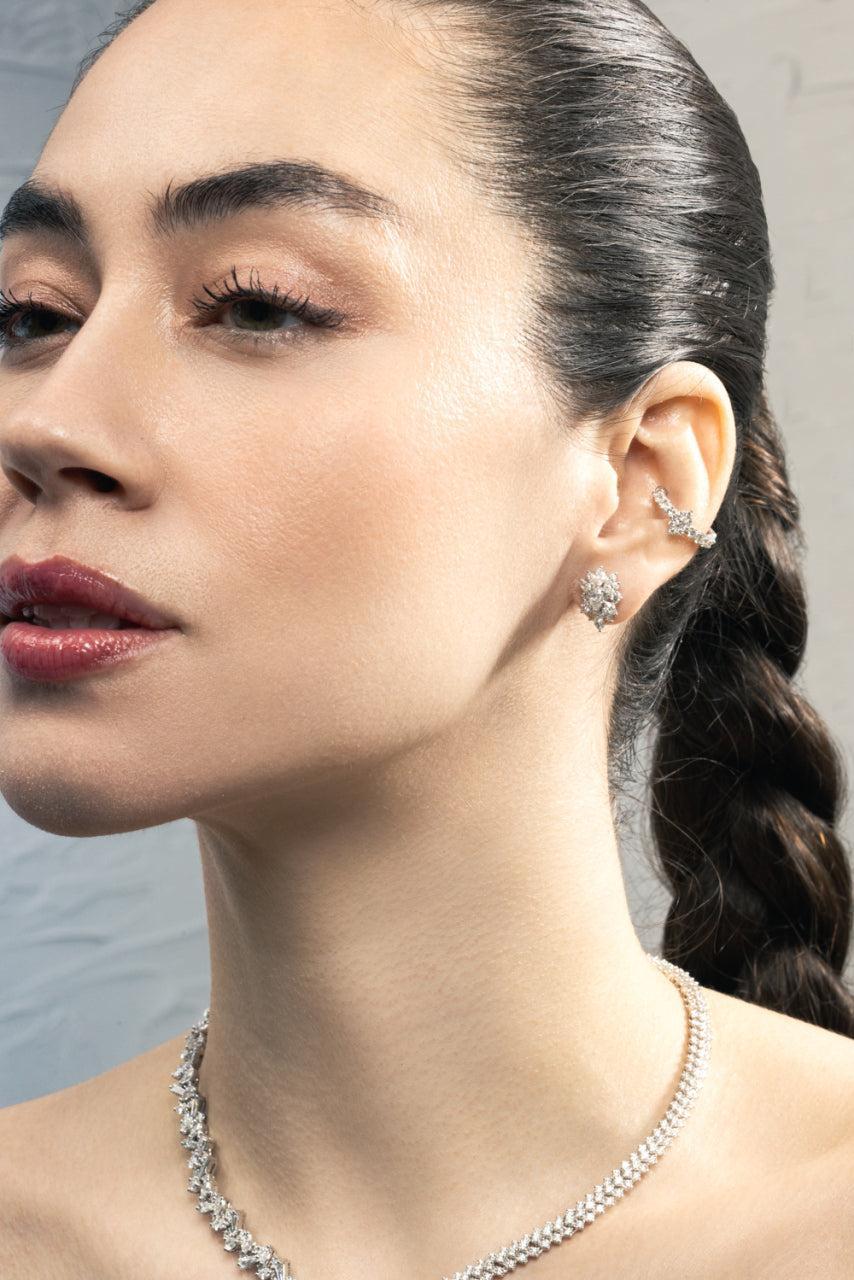 Diamond Pear Marquise Stud Earrings-WHITE GOLD-JEWELRYFINE JEWELEARRING-YEPREM