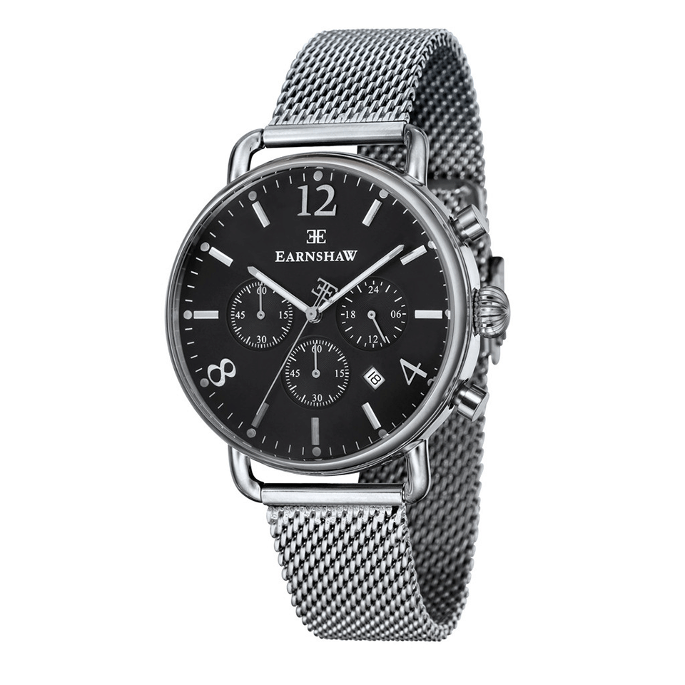 EARNSHAW WATCHES-Investigator Watch-BLK/SS
