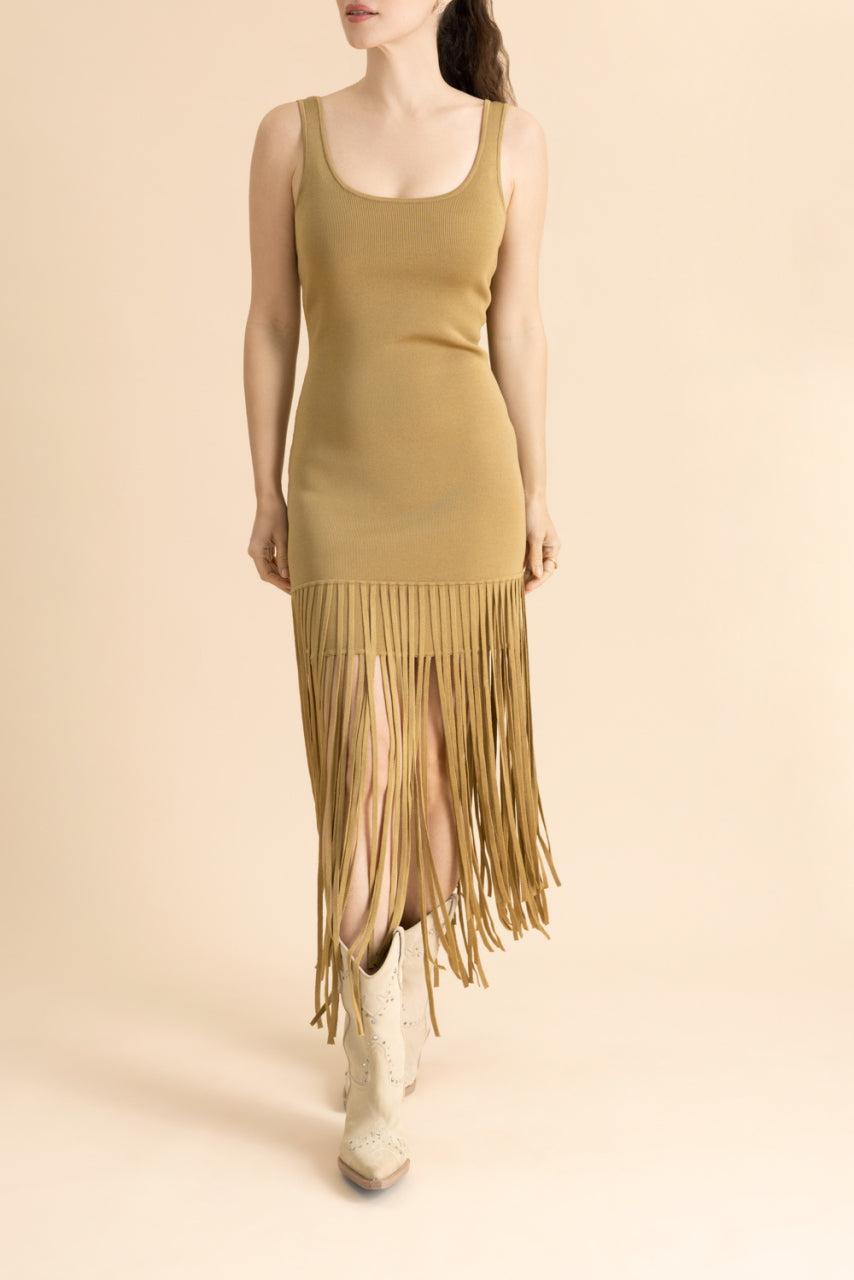 Roxanne Dress-BROWN-XS-CLOTHINGDRESSCASUAL-TOCCIN