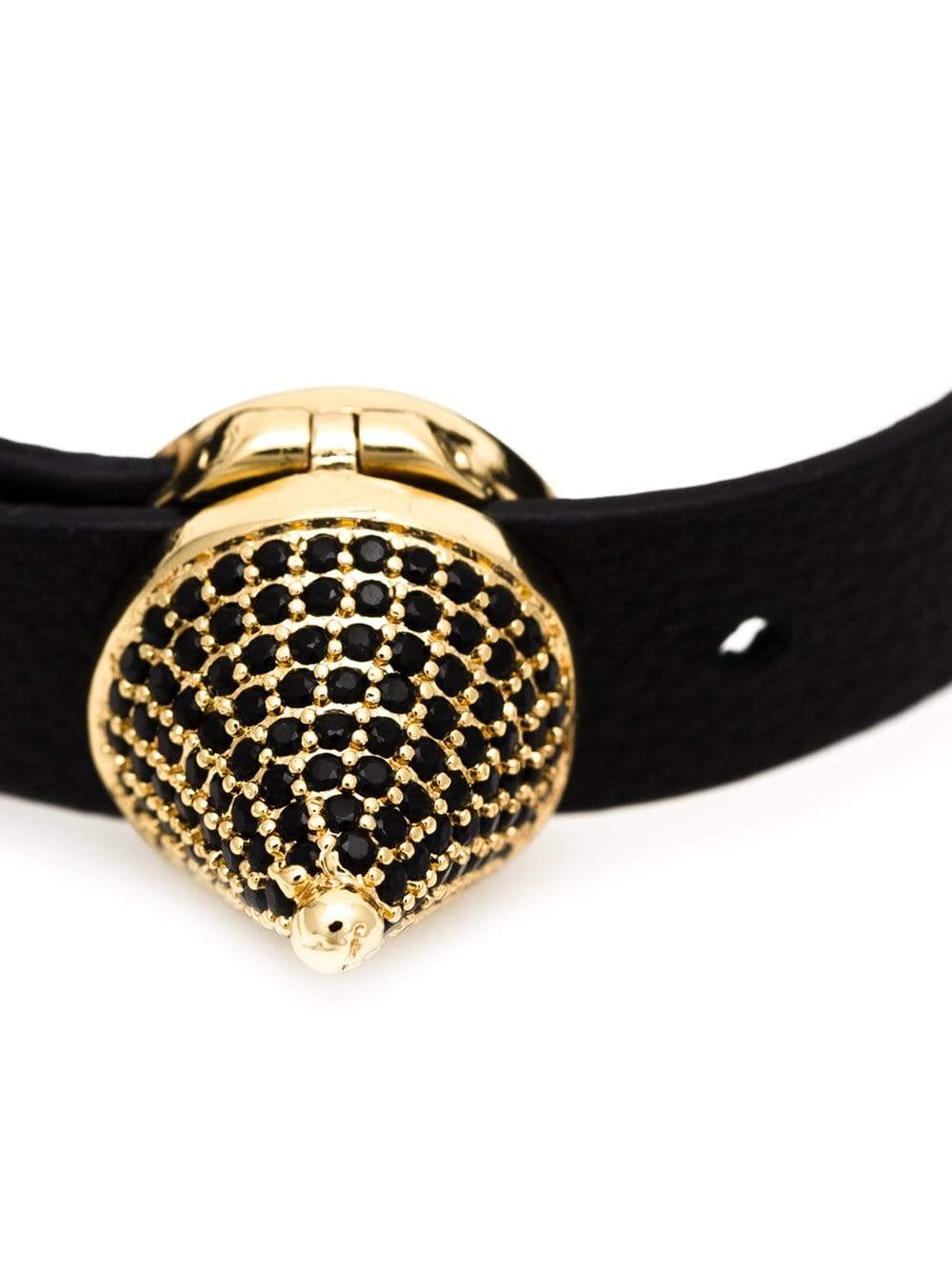 EDDIE BORGO-Pave Cone Leather Bracelet-GLD/JET