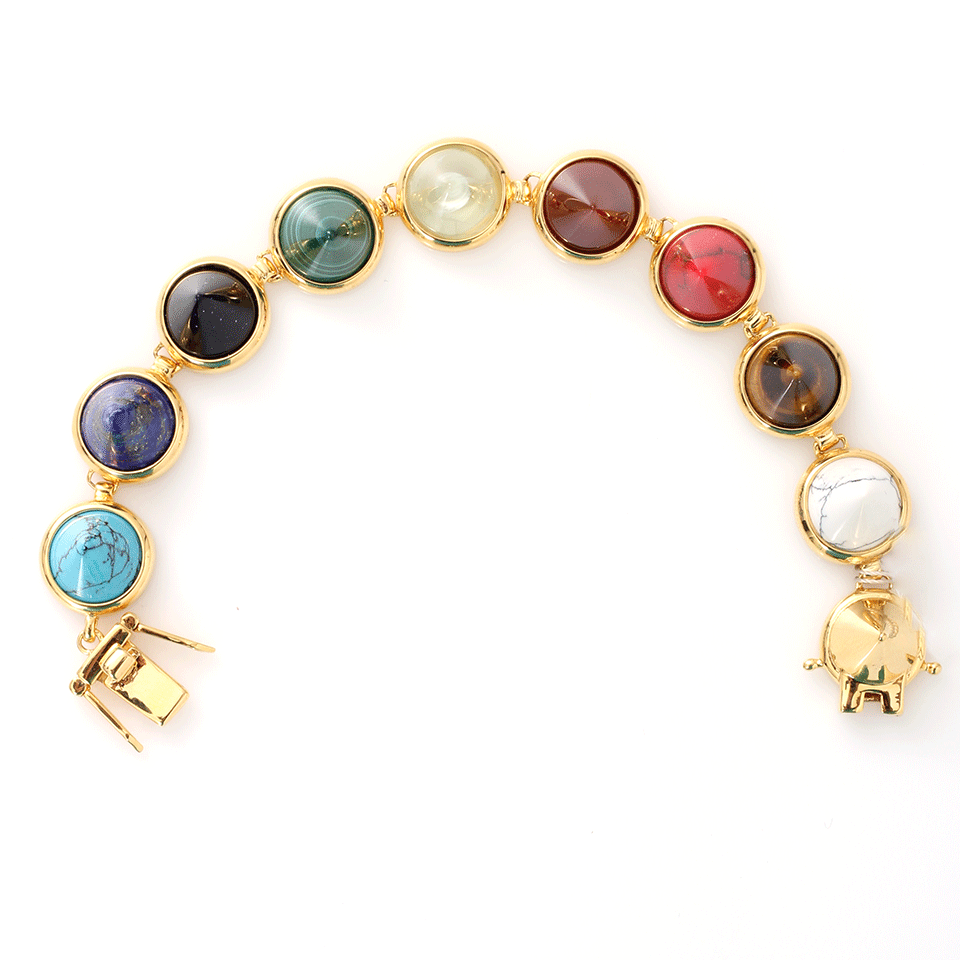 EDDIE BORGO-Gemstone Cone Bracelet-GLD/MLTI