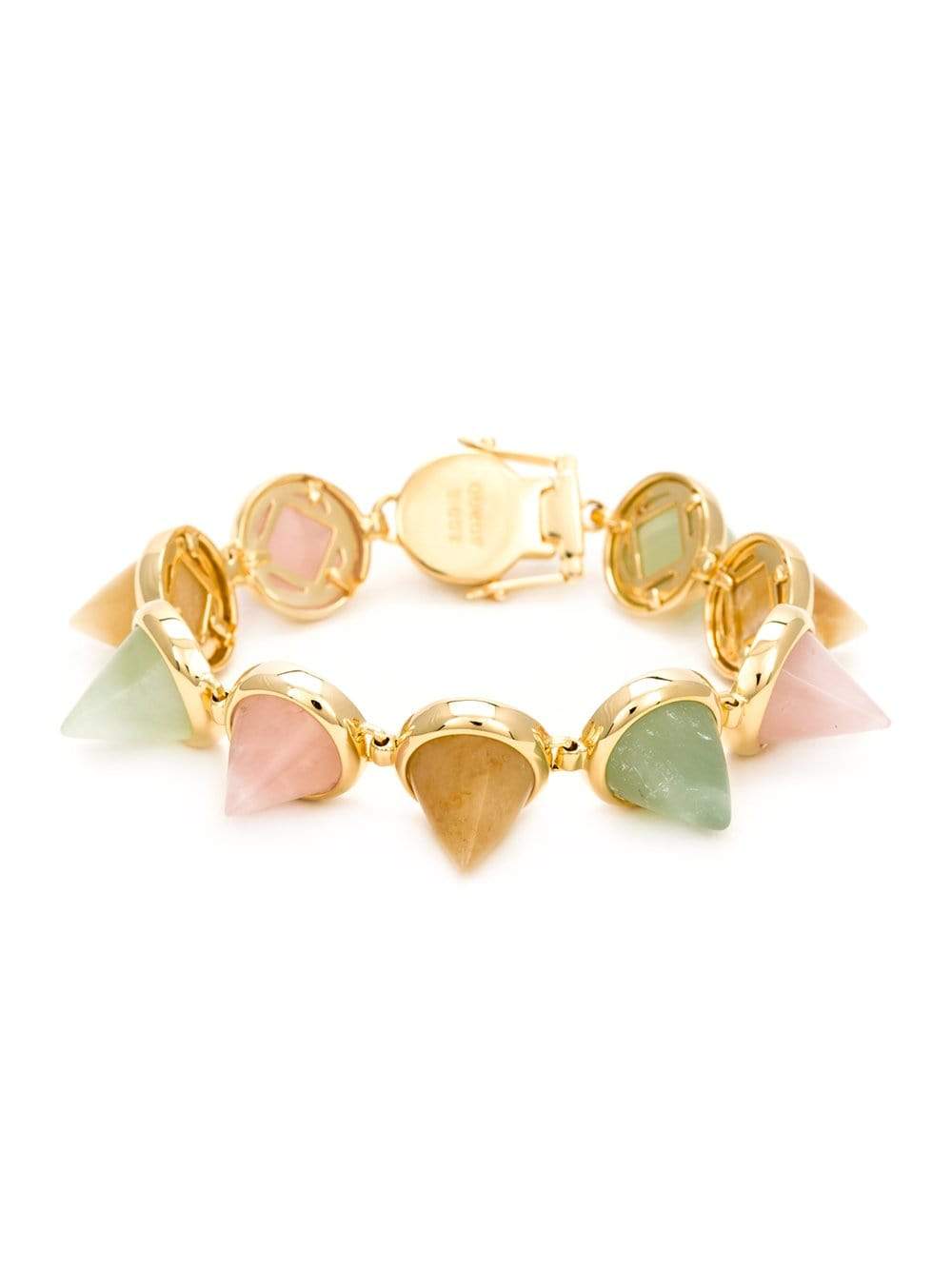 EDDIE BORGO-Gem Stone Cone Bracelet-GLDMULTI