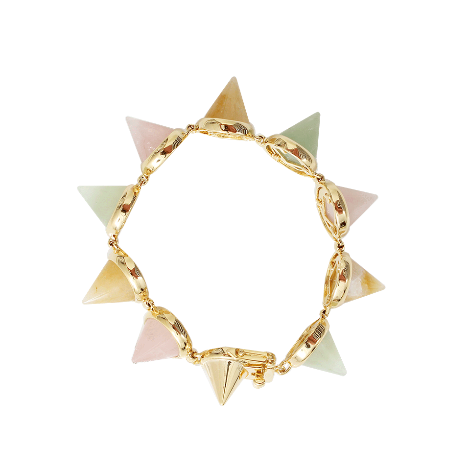 EDDIE BORGO-Gem Stone Cone Bracelet-GLDMULTI