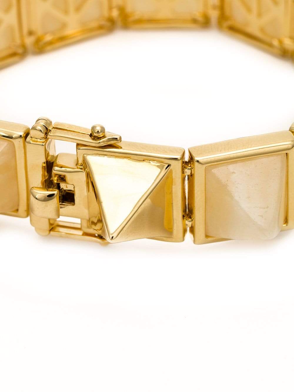 EDDIE BORGO-Gemstone Large Pyramid Bracelet-GLD/YLLW