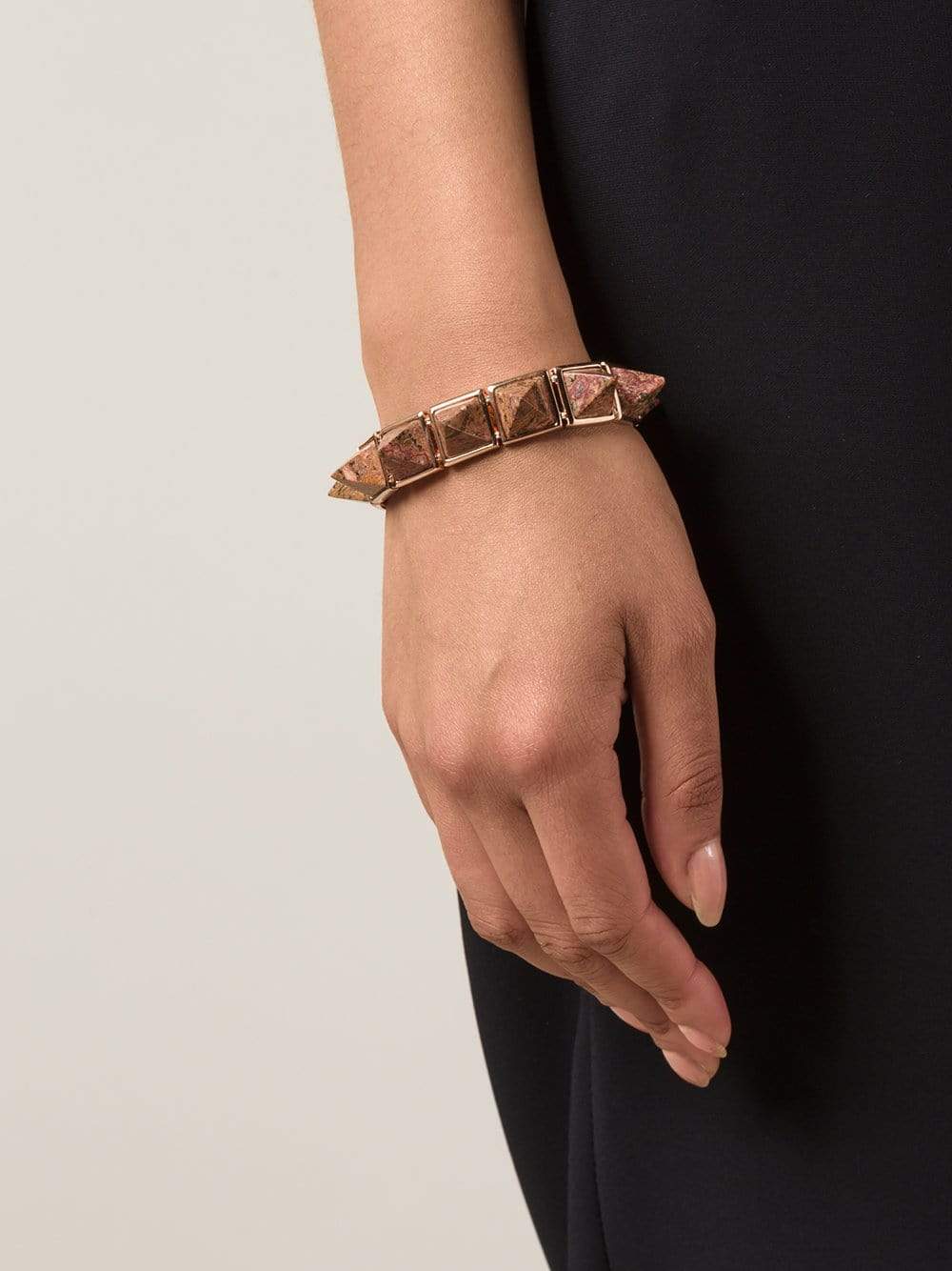 EDDIE BORGO-Gemstone Pyramid Bracelet-RG/RED