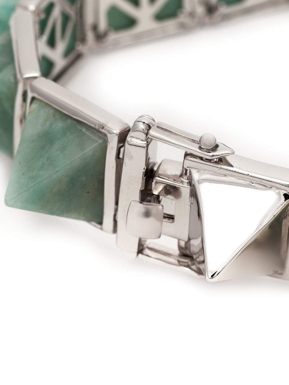 EDDIE BORGO-Gemstone Pyramid Bracelet-SLV/GRN