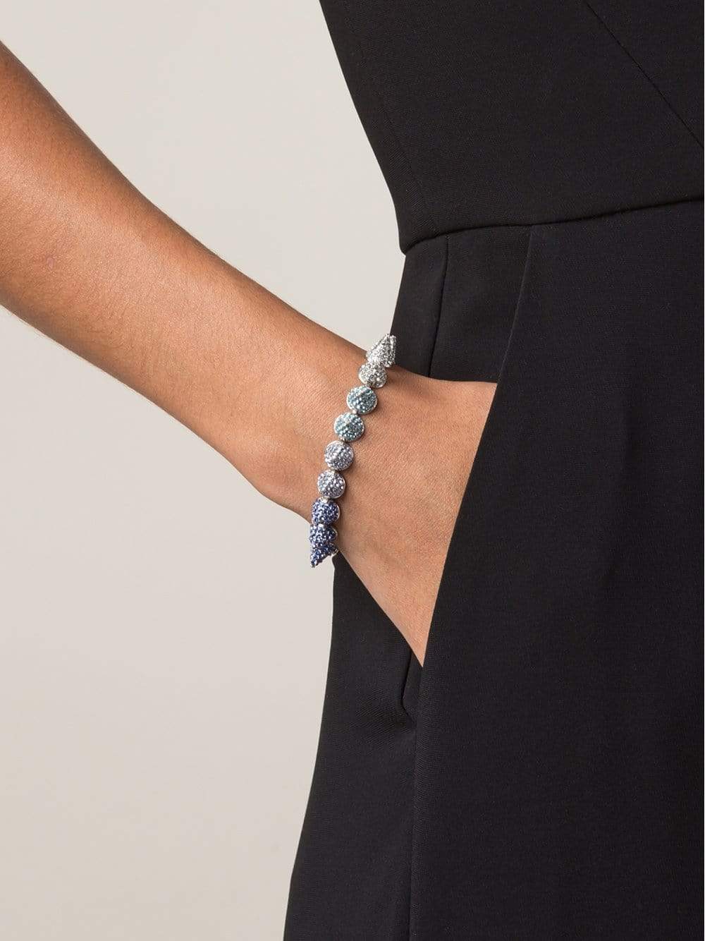 EDDIE BORGO-Ombre Pave Cone Bracelet-SLVR