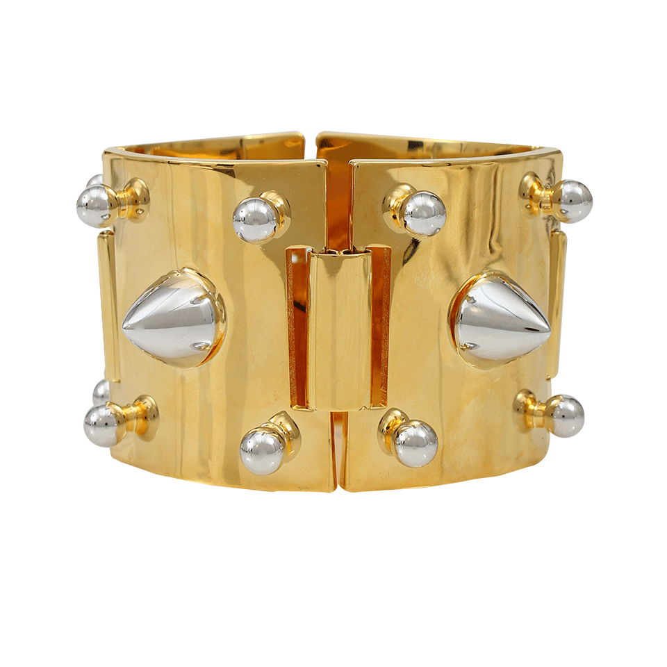 EDDIE BORGO-Two Tone Studded Cuff-GLD/SLVR