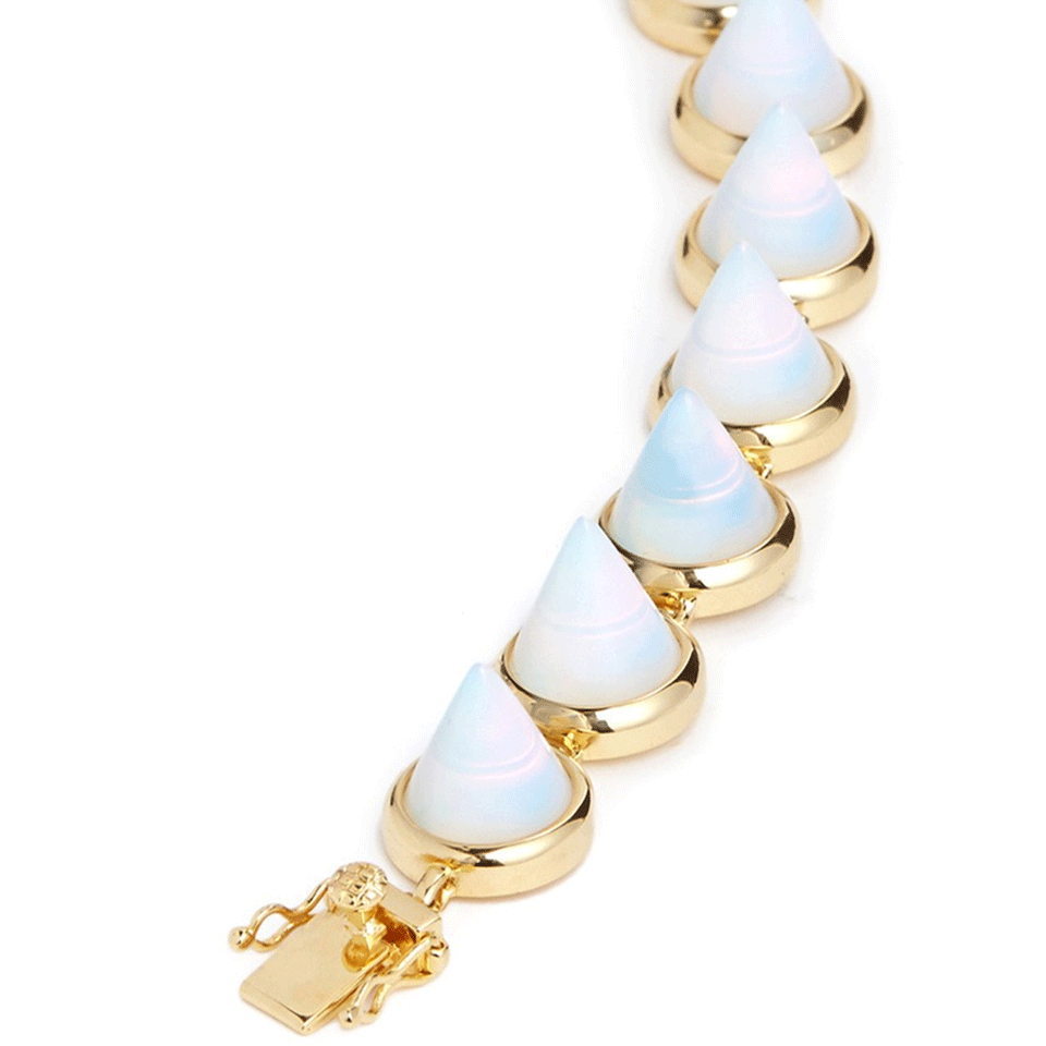 EDDIE BORGO-Opal Gemstone Cone Bracelet-GOLD