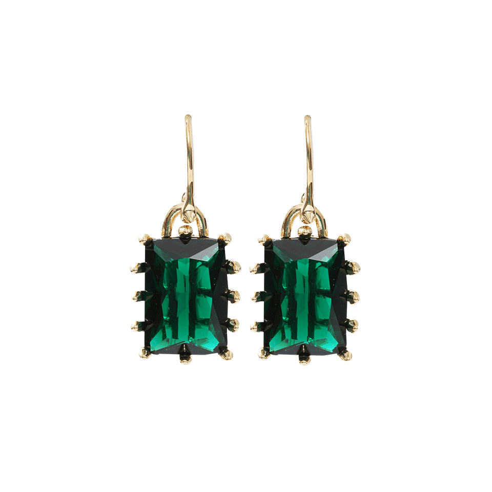 EDDIE BORGO-Rectangle Estate Drop Earrings-GLD/GRN