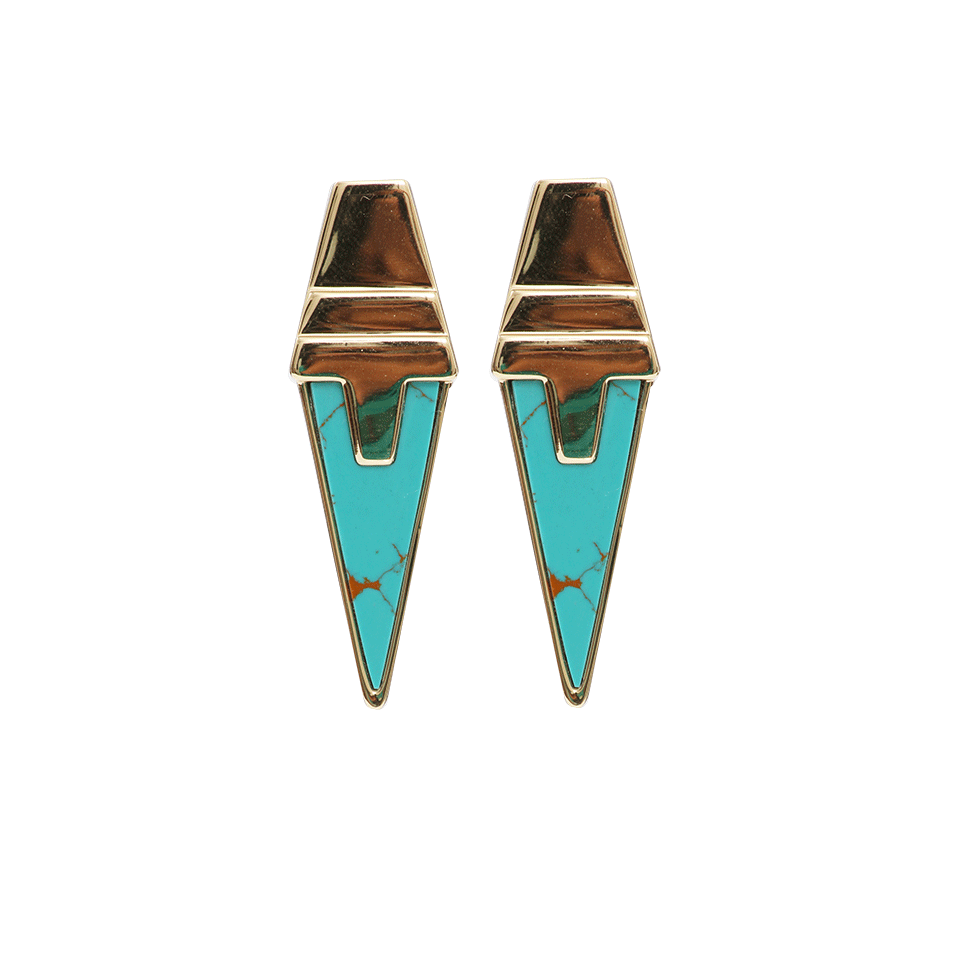 EDDIE BORGO-Inlaid Drop Earring-GLD/TRQ