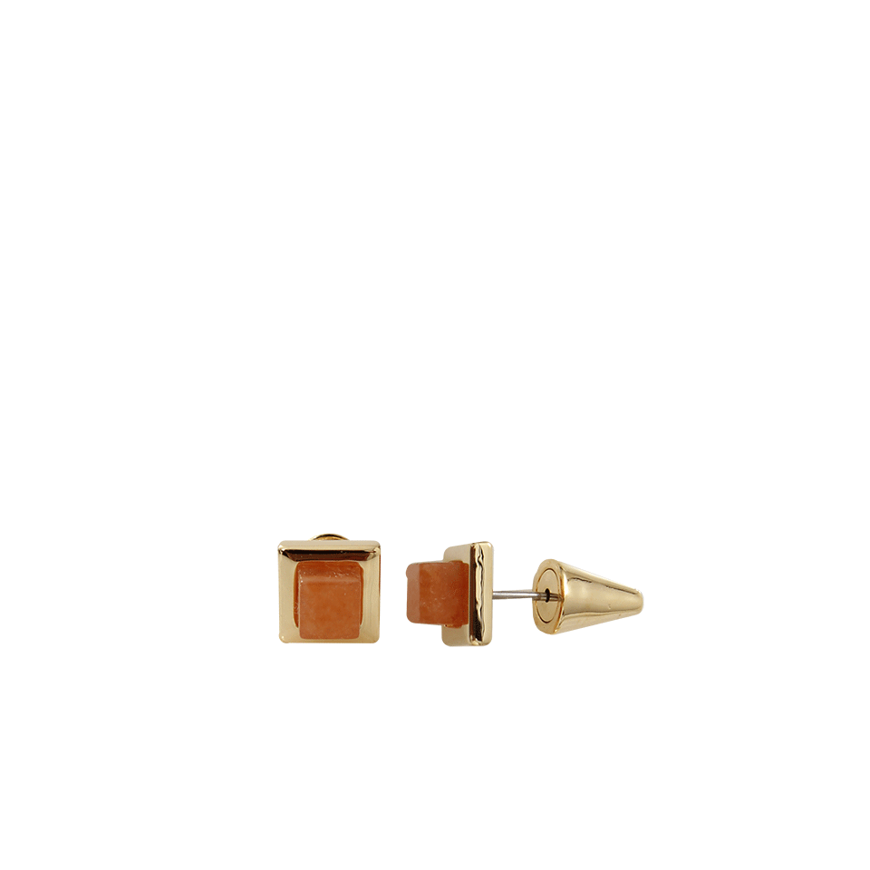 EDDIE BORGO-Small Gemstone Cube Stud-GOLD