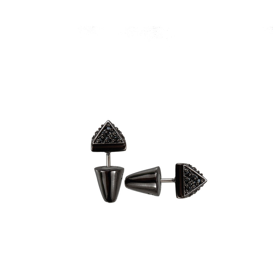 EDDIE BORGO-Pave Pyramid Stud Earring-GUNMETAL