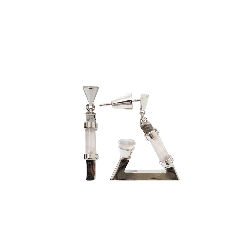 EDDIE BORGO-Triangle Prism Hoop-SILVER