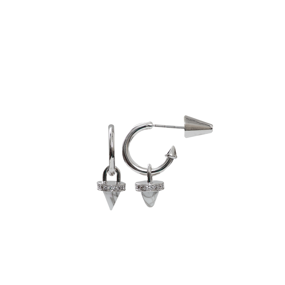 EDDIE BORGO-Cone Charm Hoop Earring-SLVR/HOW