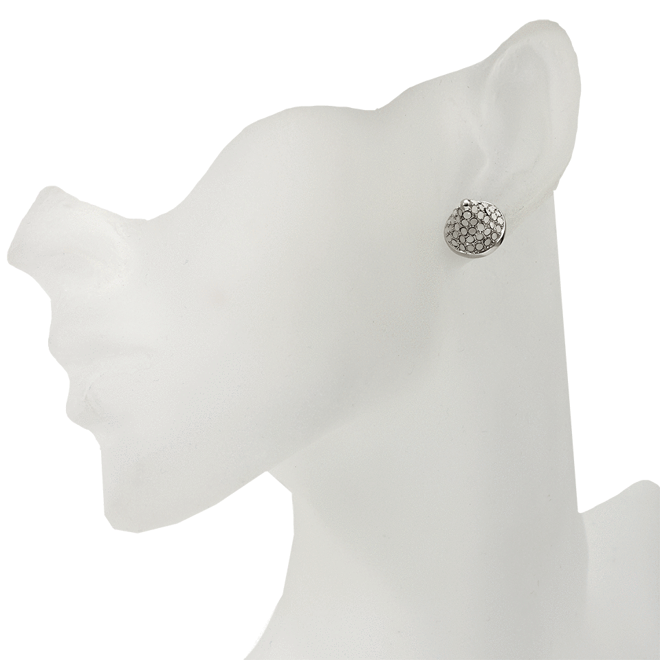 EDDIE BORGO-Silver Pave Cone Studs-WHT/SLV