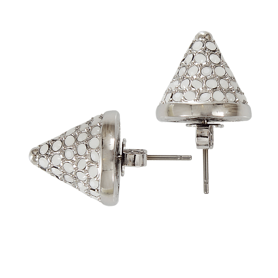 EDDIE BORGO-Silver Pave Cone Studs-WHT/SLV